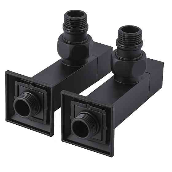 Набор Кран полуоборотный угловой с американкой SOLOMON LUX 1/2″ CUBE BLACK 8888 (1уп) Киев