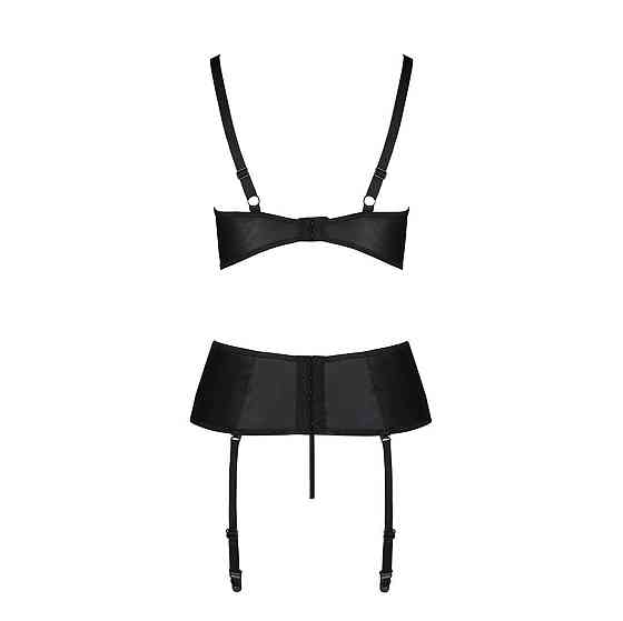 Корсет з відкритими грудьми Passion JANNIES CORSET S/M black, стрінги в наборі Sex Aura Київ