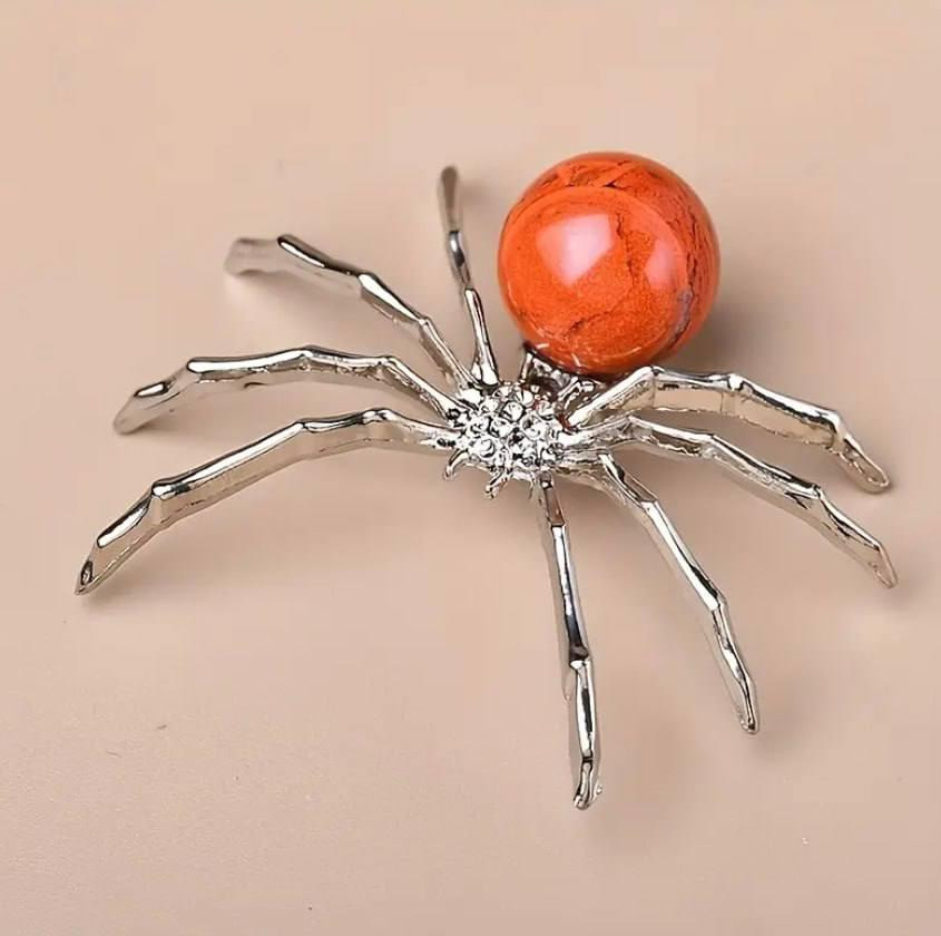 Фігурка павука з червоною яшмою – сувенір з натурального каменю 5.5×4.5 см Київ - фото 1