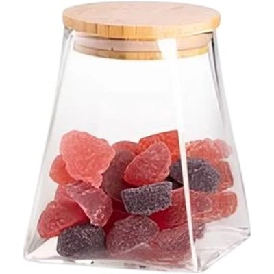 Ємність для сипучих продуктів Ardesto Midori 510мл, скло, бамбук, конусна, прозорий (AR1351BBC) Вінниця - фото 1