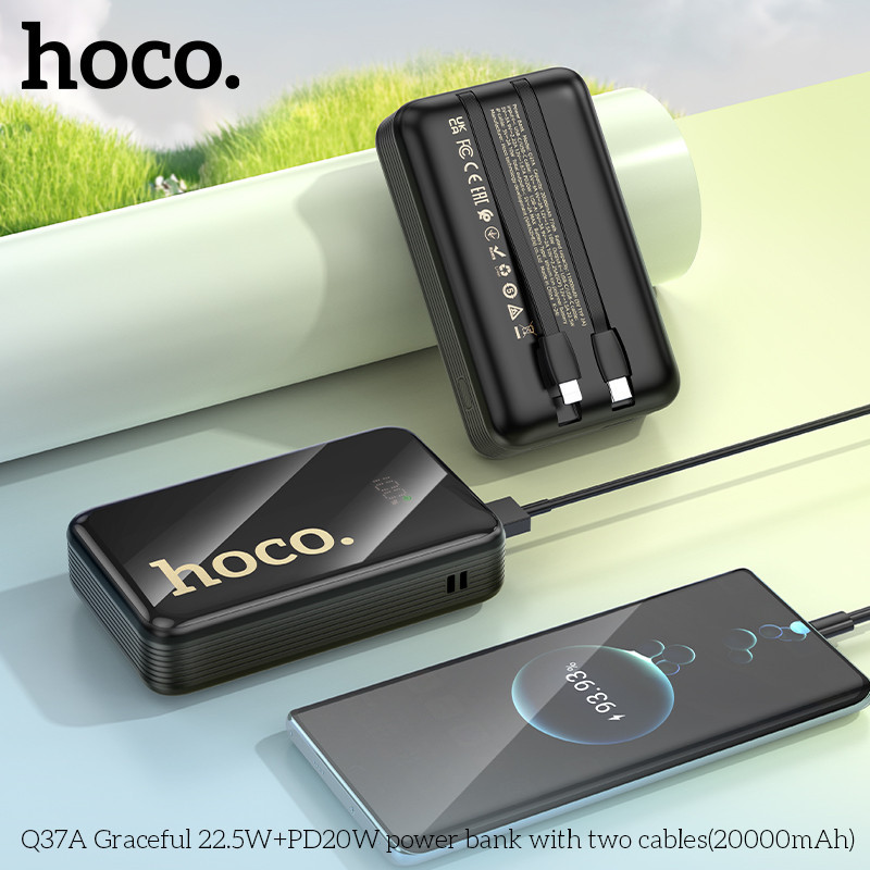 Павербанк 20000 mAh HOCO Q37A Graceful 22.5W PD20W быстрая зарядка встроенный кабель power bank повербанк Одесса - изображение 17