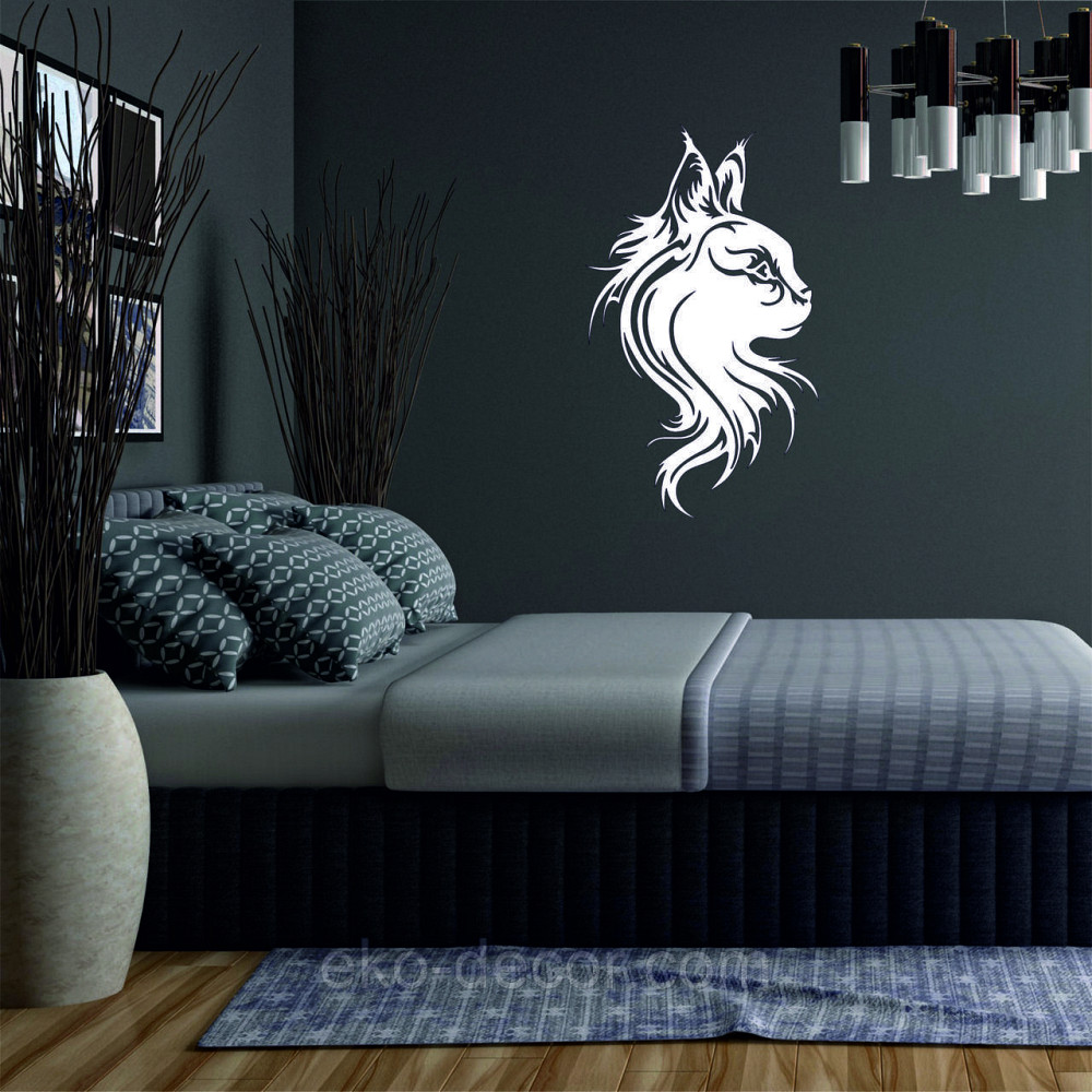 Декоративное настенное Панно «Кот» Декор на стену 90*54 см, Белый Киев - изображение 2