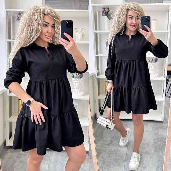 Женское базовое повседневное платье микро вельвет Одесса