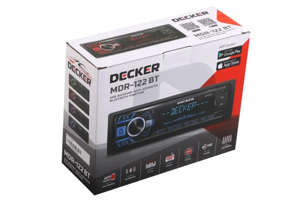 Автомагнітола «Decker» MDR-122 RGB DSP/BT/USB+USB Charge/MicroSD/ISO/дод. розєм /ПДУ/Decker Audio Вінниця - фото 5