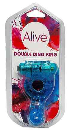 Ерекційне віброкільце Alive: Double Ding Ring Blue, два мотори Sex Aura Київ