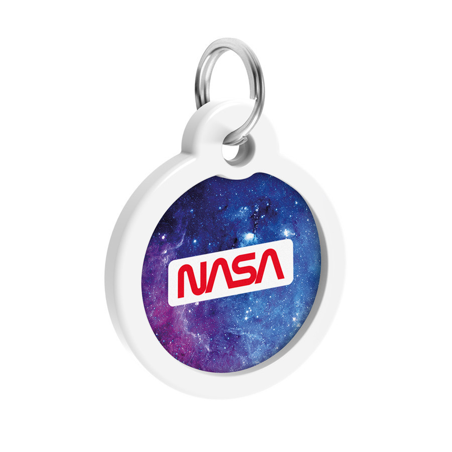 Адресник для собак і котів металевий WAUDOG Smart ID з QR-паспортом, малюнок "NASA21", коло, Д 30 мм Вінниця - фото 4