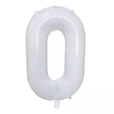 Шарик цифра 0 праздничная 32 дюйма белый Киев