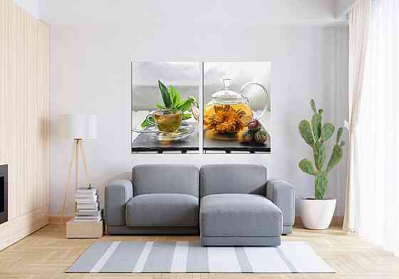 Модульная картина в гостиную / спальню  Чай з ромашки  TLV-2_057 70x102 см Київ