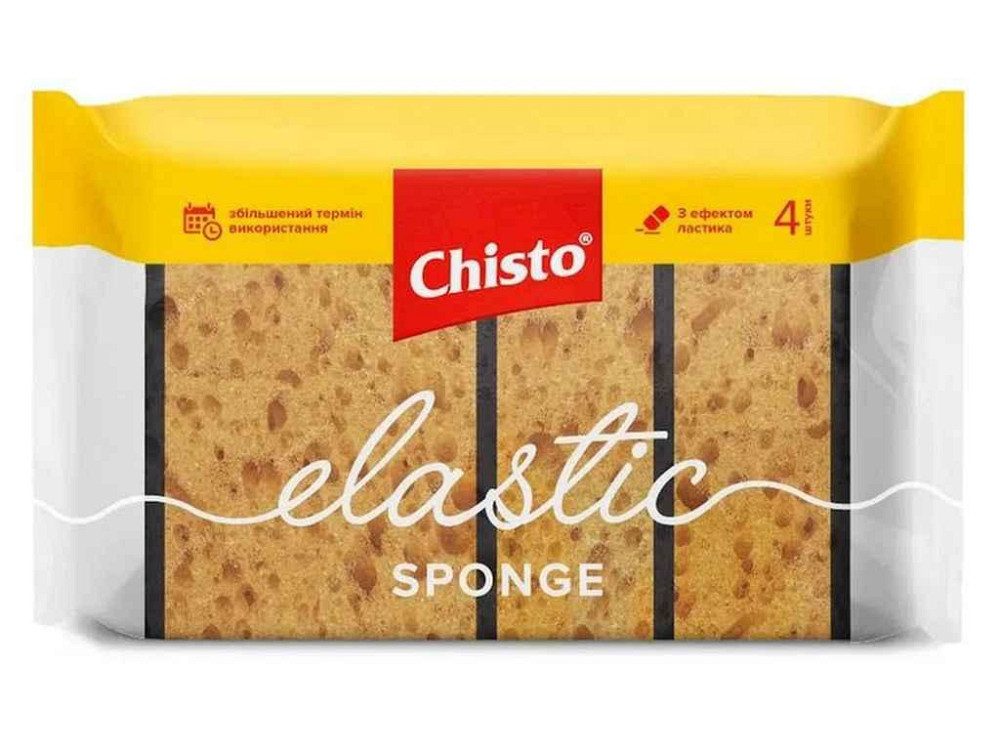 Губка кухонна 4шт Elastic sponge ТМ Chisto   Solmir Київ - фото 1