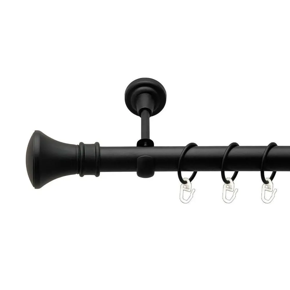 Карниз Orvit Люксор металевий однорядний відкритий гладка труба кільце металеве Чорний Оксамит 25 мм 300 см (00-00018169) Львів - фото 1