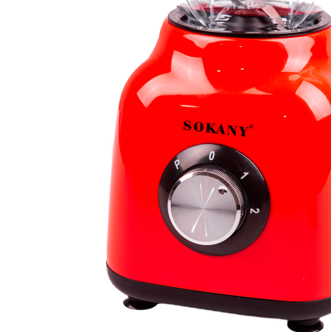 Універсальний кухонний блендер міксер Sokany, настільний кухонний подрібнювач 2в1 червоного кольору кавомолкою Львів - фото 9