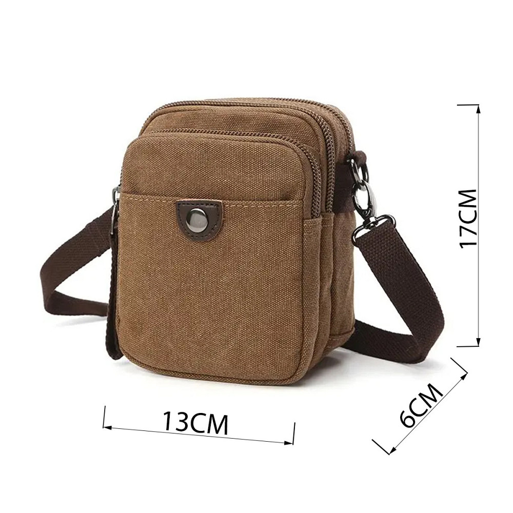 Барсетка текстильная Vintage 20163 Коричневая Киев - изображение 4