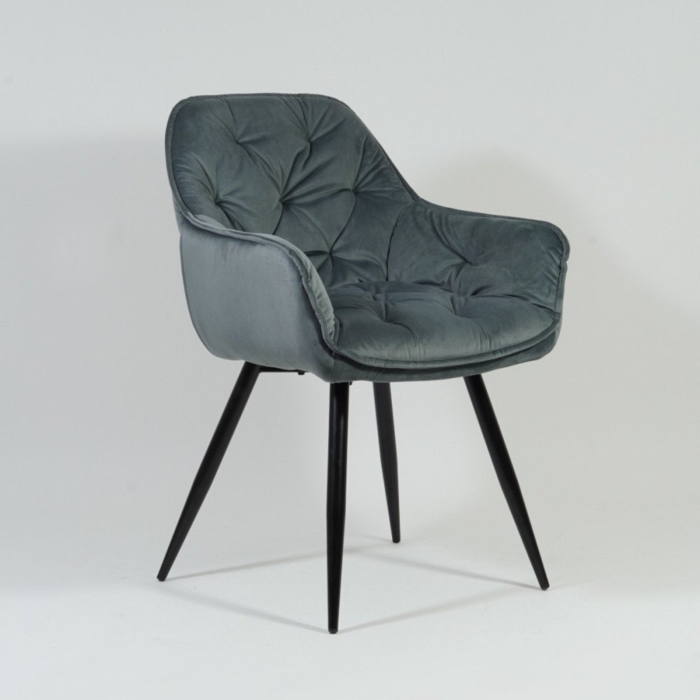 Стілець CHERRY VELVET чорний каркас/сірий BL.14 Київ - фото 10