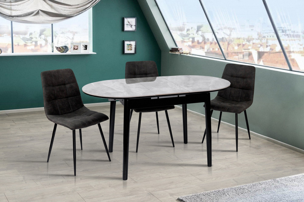 Стіл Тітан 110/140*75, чорний/керам бетон Киев - изображение 2