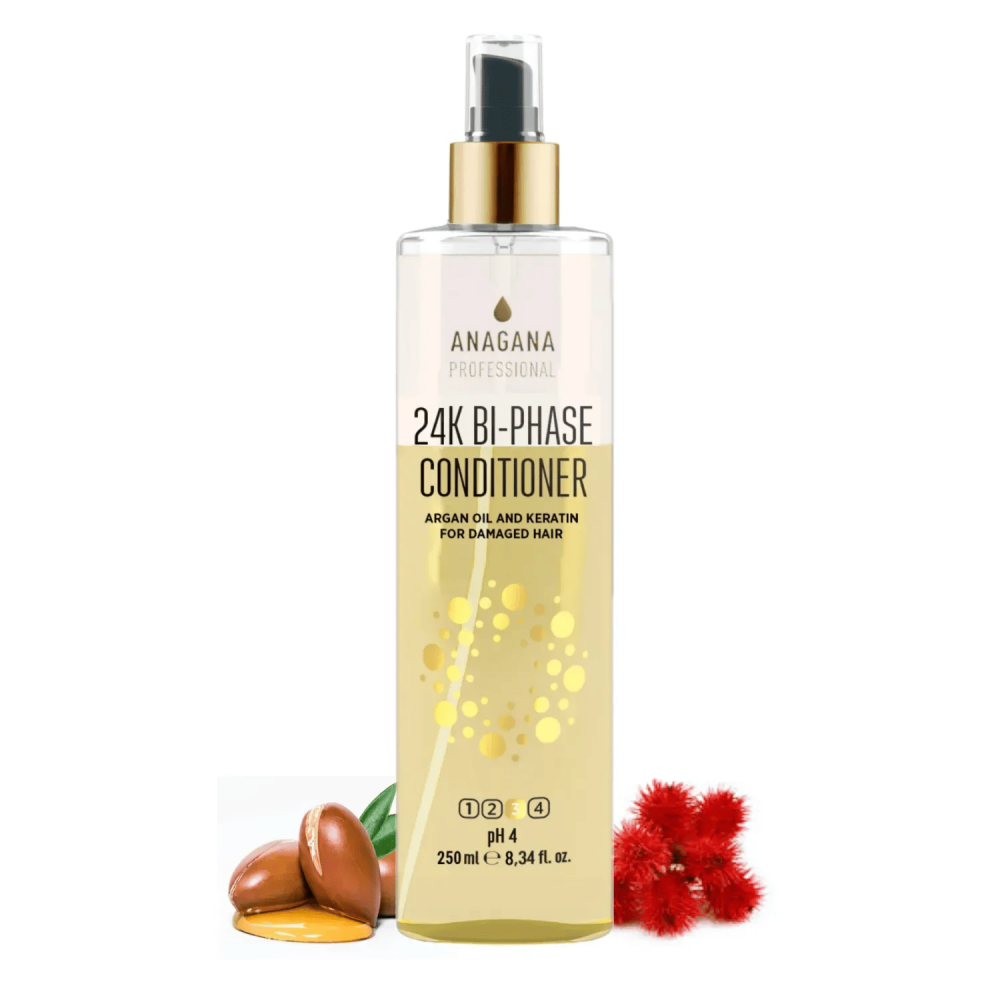 Двухфазный кондиционер 24К с маслом Аргании и кератином для поврежденных волос ANAGANA 250 мл Киев - изображение 2