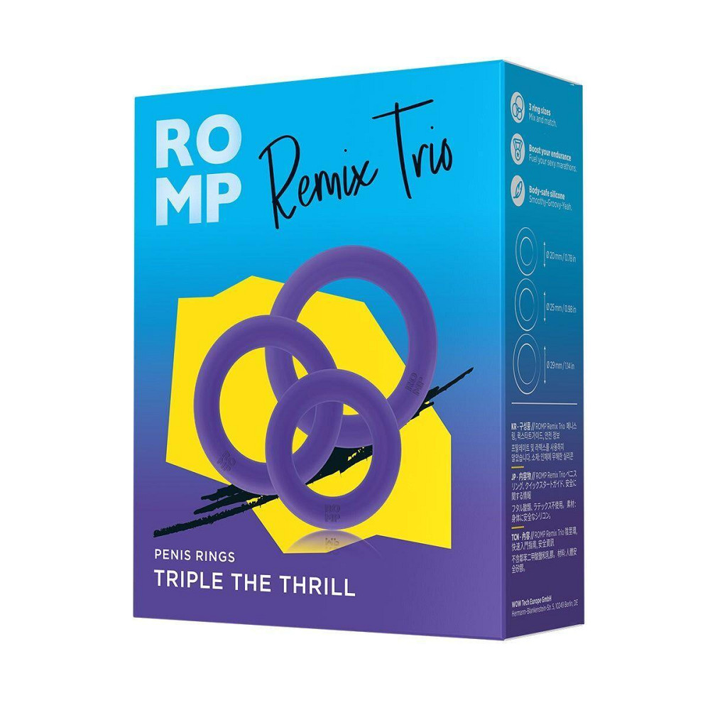 Набор эрекционных колец Romp Remix Trio, очень эластичные, диаметры 2; 2,5 и 2,9 см Sex Aura Киев - изображение 9