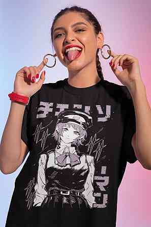 Футболка аниме Человек-бензопила оверсайз (S/M/L) Черний AnimeJ0239 Днепр