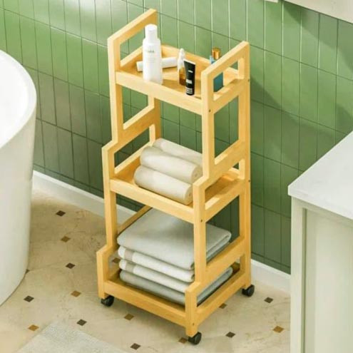 Этажерка для ванной на колёсиках 
