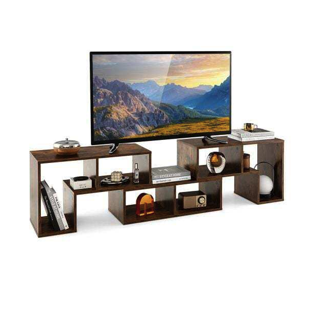 Тумба под телевизор с полками современная мебель для гостиной стиль лофт дерево металл Costway Kotek Киев - изображение 2