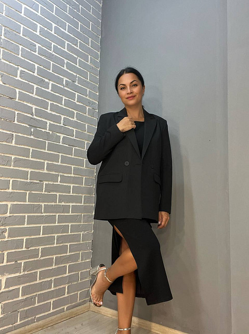 Сукня жіноча 0307 довга з розрізом без рукавів чорна, чорний, S Київ - фото 14