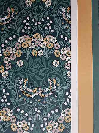 Шпалери флізелінові еко Rasch Sophia 0.53х10 рослинний принт квіти листя маленькі польові на зеленому Київ