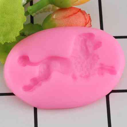 Молд силиконовый собака Пудель 50 на 35 мм розовый Киев
