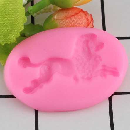Молд силіконовий собака Пудель 50 на 35 мм рожевий Київ - фото 3