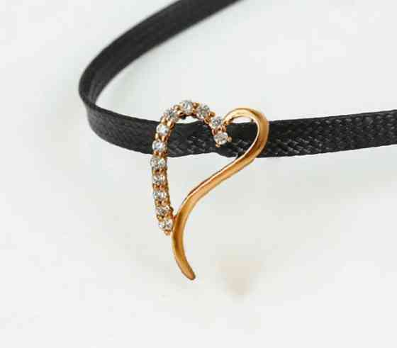 Колье-чокер Xuping 35952, ширина 4мм, кулон 24*14мм, длина 31+11см, позолота 18К Киев