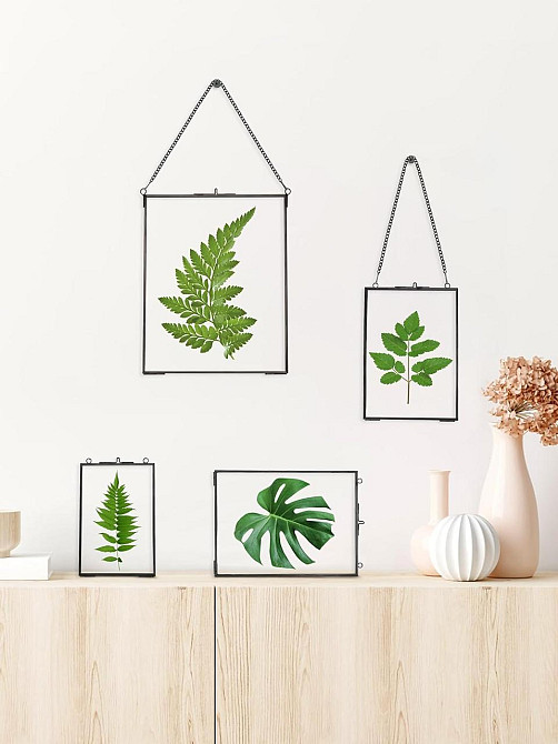 Рамка для засушених квітів подвійне скло латунна з ланцюжком прямокутна 25,4×20,3 см Київ - фото 7