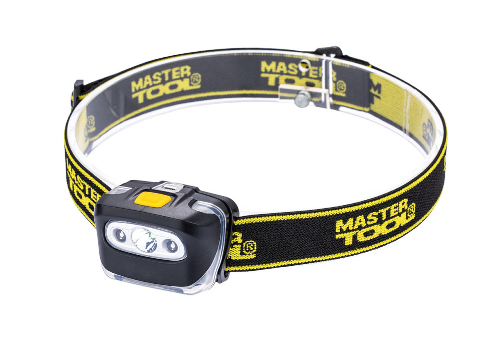 Ліхтар налобний MASTERTOOL 4 режими 55х35х40 мм CREE XT-E WHITE LED+2xRED LED 3xAAA ABS 94-0813 Рівне - фото 1