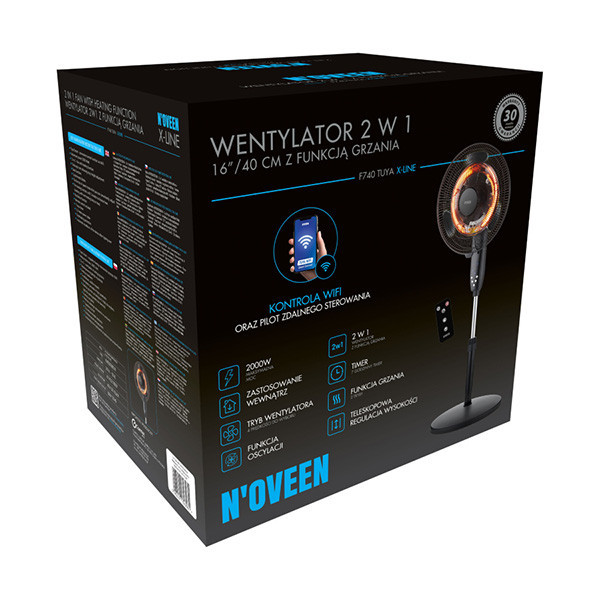 Вентилятор 2 в 1 з функцією обігріву F740 Tuya WiFi Smart X-LINE Дніпро - фото 9