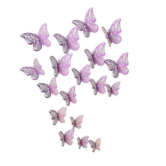 Інтер'єрні метелики на стіну 12 штук бузковий Київ