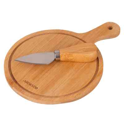 Доска для подачи Ardesto Midori, 2 предмети, 19.5х14х0.8см, бамбук, нержавіюча сталь (AR0935) Вінниця