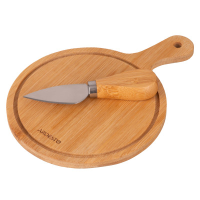 Доска для подачи Ardesto Midori, 2 предмети, 19.5х14х0.8см, бамбук, нержавіюча сталь (AR0935) Вінниця - фото 1