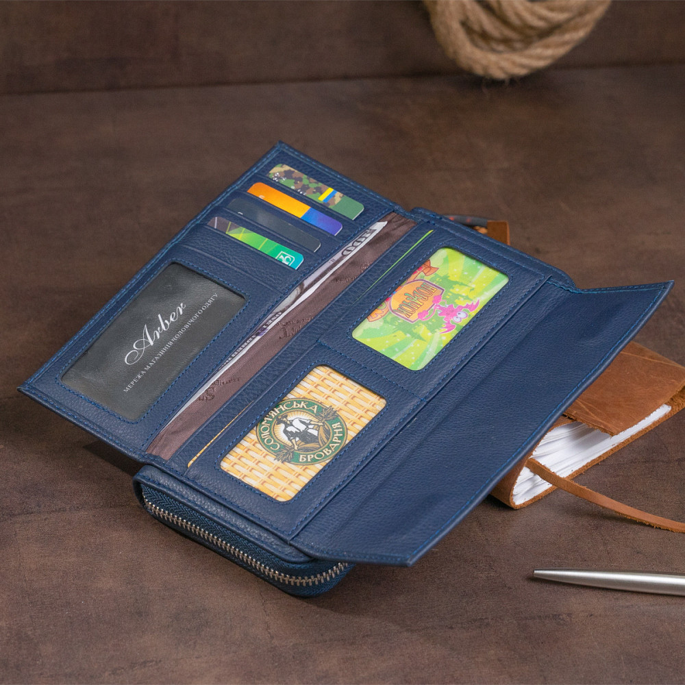 Кошелек универсальный женский Темно-синий (ST Leather) Киев - изображение 3