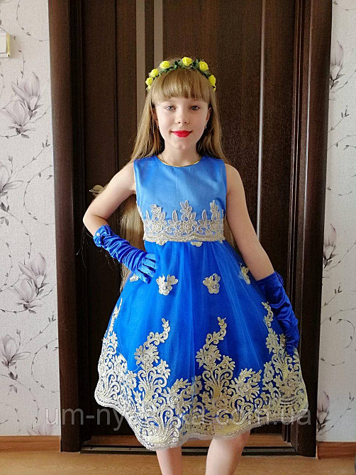 Нарядное детское и подростковое платье с золотой вышивкой на рост 116-146 Кривой Рог - изображение 4