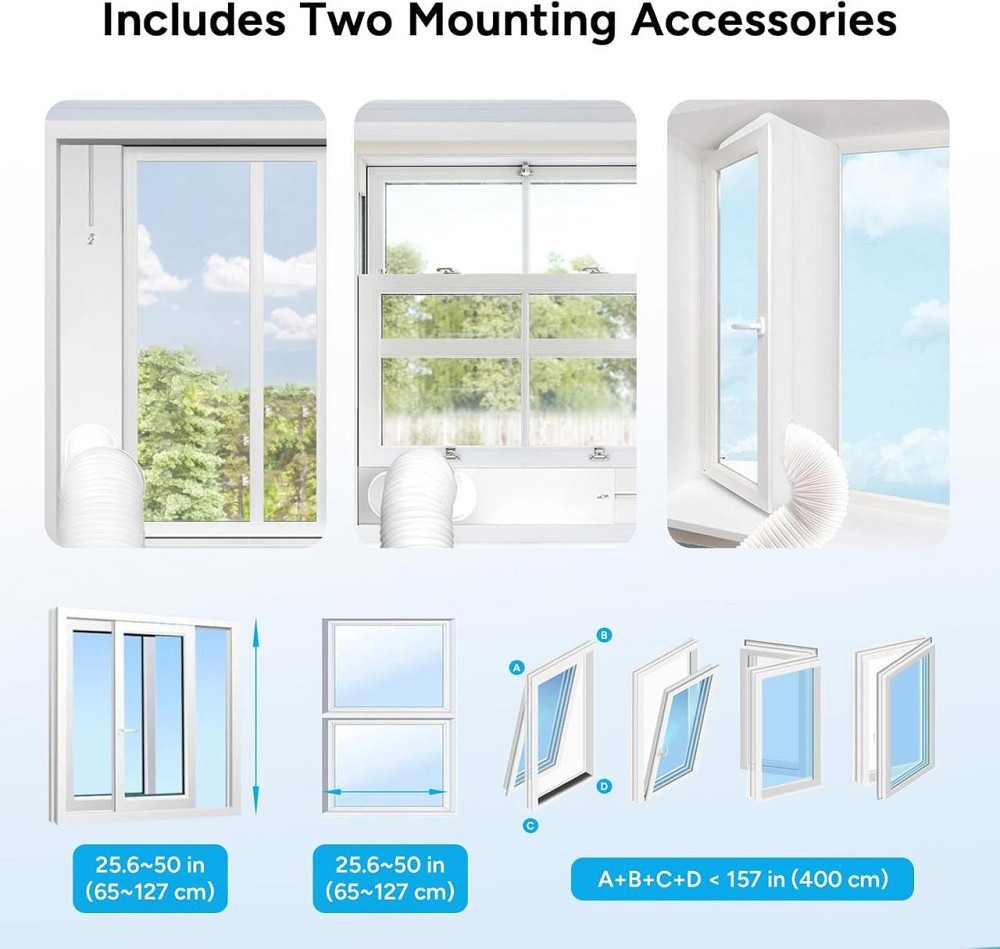 Портативний кондиціонер DR.PREPARE DCAC07F Білий 7000 BTU Wi‑Fi App 4‑в‑1 охолодження осушувач вентилятор пульт таймер до 20 м² Київ - фото 5