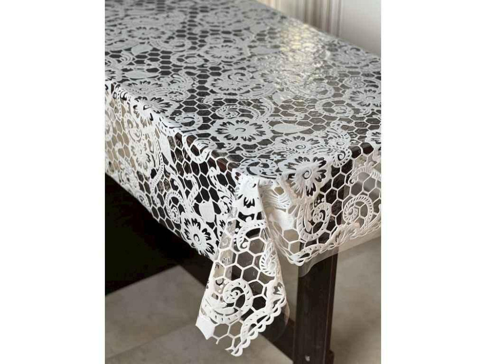 Скатертина д/столу ПВХ ажурна Сота кава 1,10*1,40 м ТМ SELENA-LACE Киев - изображение 1