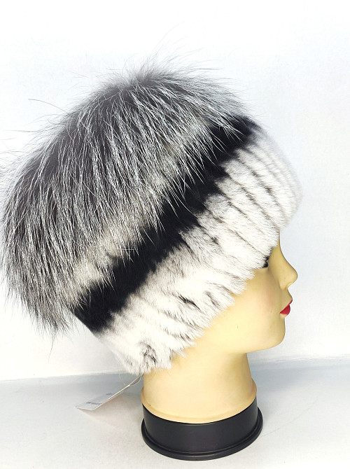 Шапка хутряна жіноча кубанка шиншилова Надін Сірий Харків - фото 3