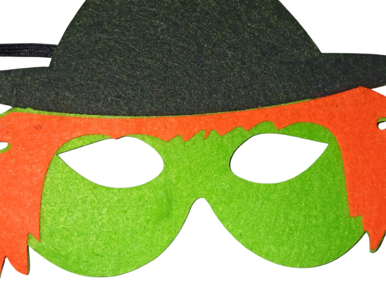 Маска з фетру Відьма для Хелловіна 18х14 см різнокольоровий Київ