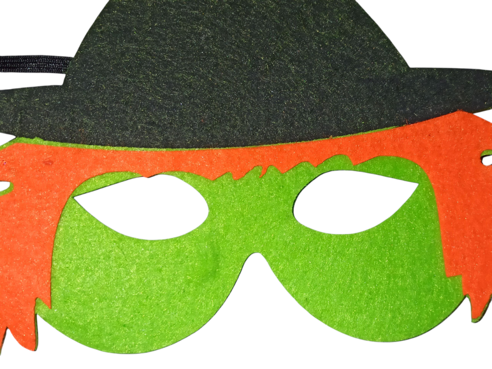 Маска з фетру Відьма для Хелловіна 18х14 см різнокольоровий Київ - фото 4