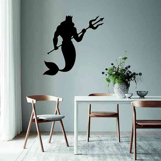 Декоративное настенное 3D Панно «Морской царь» Декор на стену с объемом 90*87 см, Черный Киев