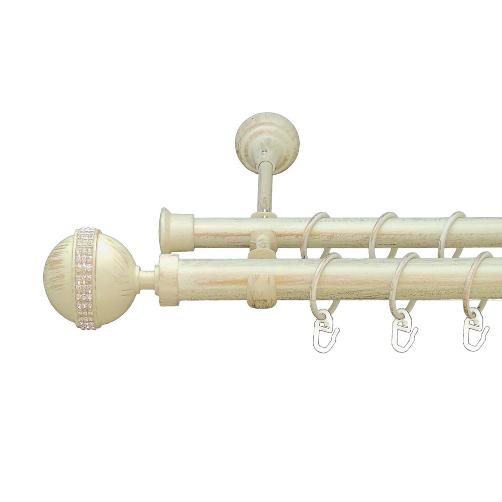 Карниз Orvit Авея металевий дворядний відкритий Біле Золото 25\19 мм 160 см (6951179) Львів - фото 1