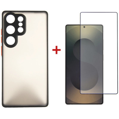 Чехол для мобильного телефона Dengos Kit Samsung Galaxy S25 Ultra Matte + glass (Black) (DG-KM-144) Винница - изображение 1