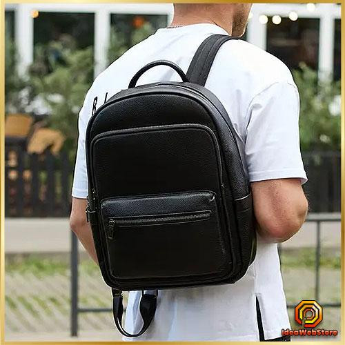 Шкіряний міський чоловічий рюкзак класичний чорний з натуральної шкіри якісний Київ - фото 1