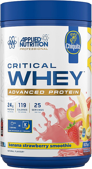 Протеин Applied Nutrition Critical Whey Protein 825 г, Chiquita Banana Strawberry Smoothie Луцк - изображение 1