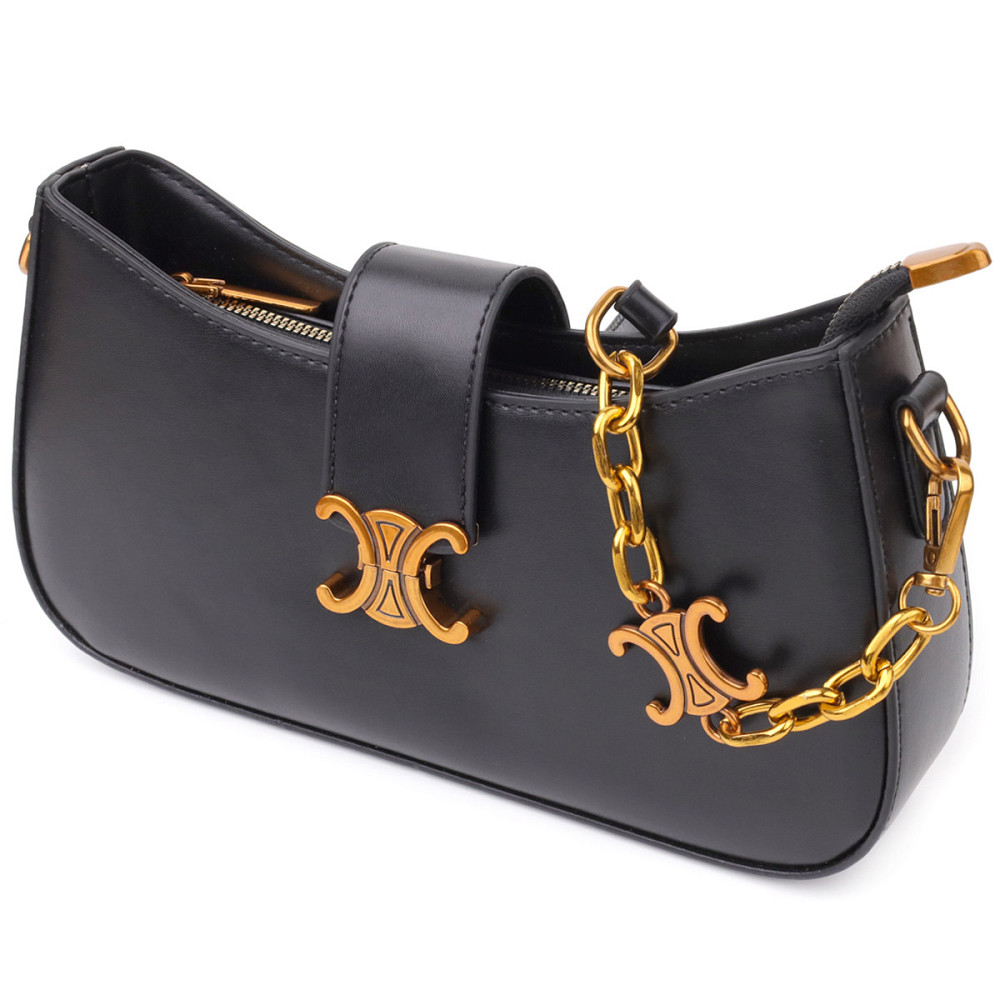 Жіноча елегантна сумка з екошкіри Vintage sale_15149 Чорний Київ - фото 1