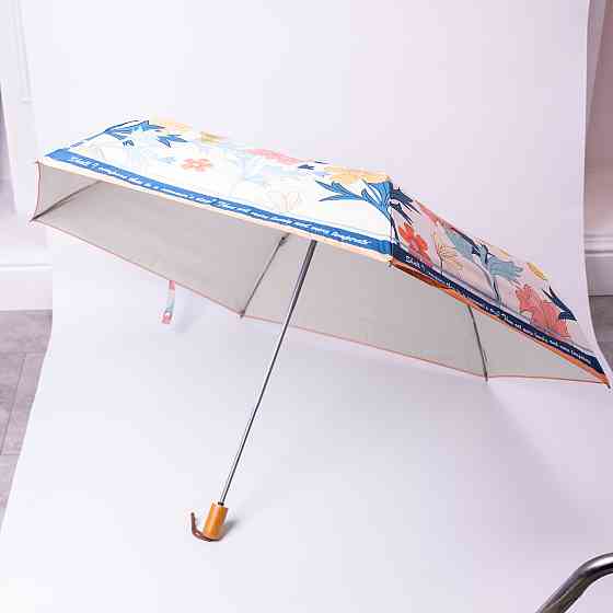 Yiwu Парасолька механічна елегантна з принтом міцна надійна з поліестеру діаметр 99 см Помаранч Коломия