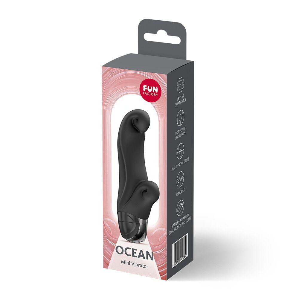 Вибратор-кролик Fun Factory OCEAN Black, для клитора и точки G, 6 режимов, на батарейках Sex Aura Киев - изображение 4