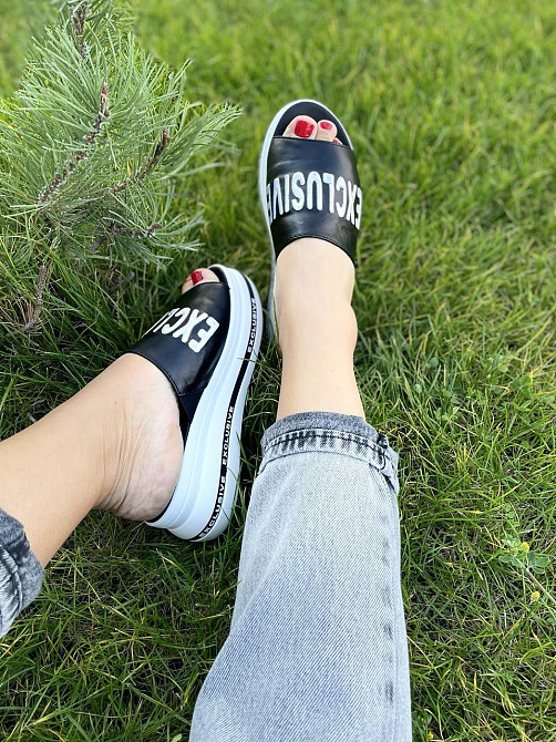 teona Шльопанці жіночі TEONA 132 чорні (літо, шкіра натуральна) (4106) Коломия - фото 4